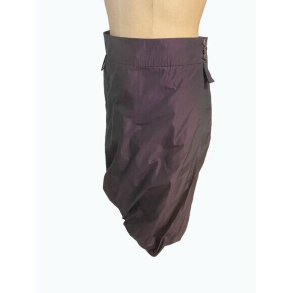 Pauw Amsterdam Purple Taffeta Gathered Designer Skirt size 2 - Picture 2 of 5